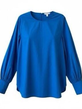 COS Cobalt Blue Long-Sleeve Blouse - Size Small PTP 19.5 inch